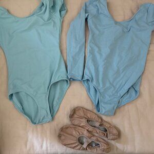Blue Ballet leotard - size 6/7 year old + ballerina
